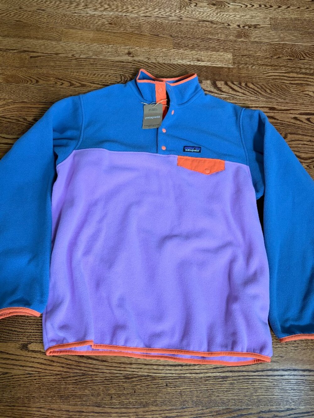 Patagonia Synchilla Lightweight Snap Fleece Pullover Brisk Purple Pink Blue XL